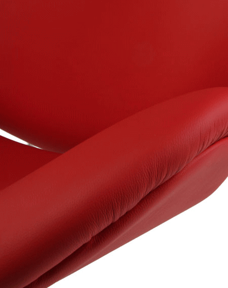 ピエール・ポーリンがデザインしたオレンジスライスチェアの革タイプの座面のディテール
