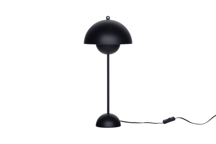 ヴェルナー・パントンがデザインしたフラワーポットテーブルランプのブラック