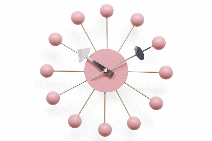 ジョージ・ネルソンがデザインしたボール・クロック（Ball Clock）のピンク