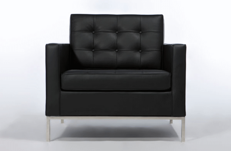フローレンス・ノールがデザインした1205ラウンジ1人掛けソファの正面