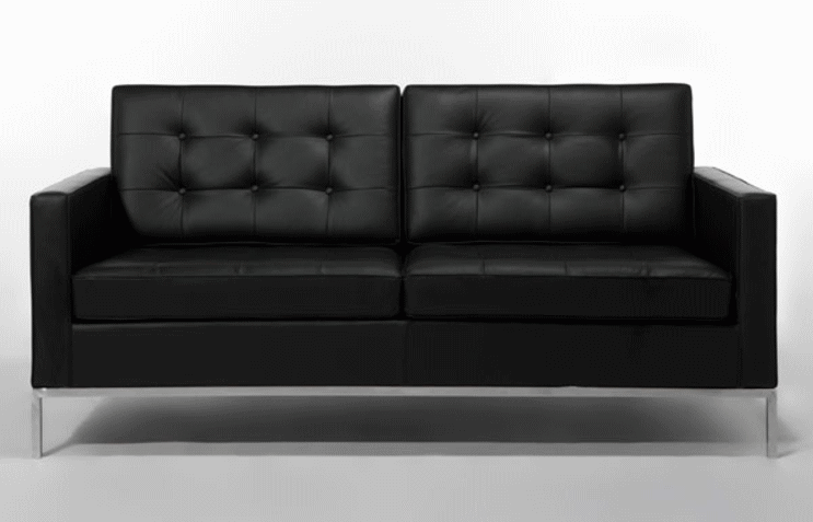 フローレンス・ノールがデザインした1206ラウンジ2人掛けソファの正面