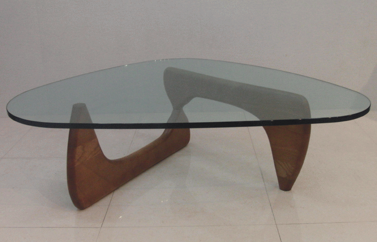イサム・ノグチのコーヒーテーブルIN50の脚ウォルナット色塗装（イタリア製）
